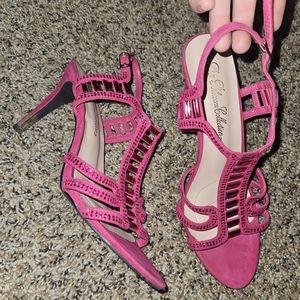 "de blossom collection" women's fuchsia pink heels